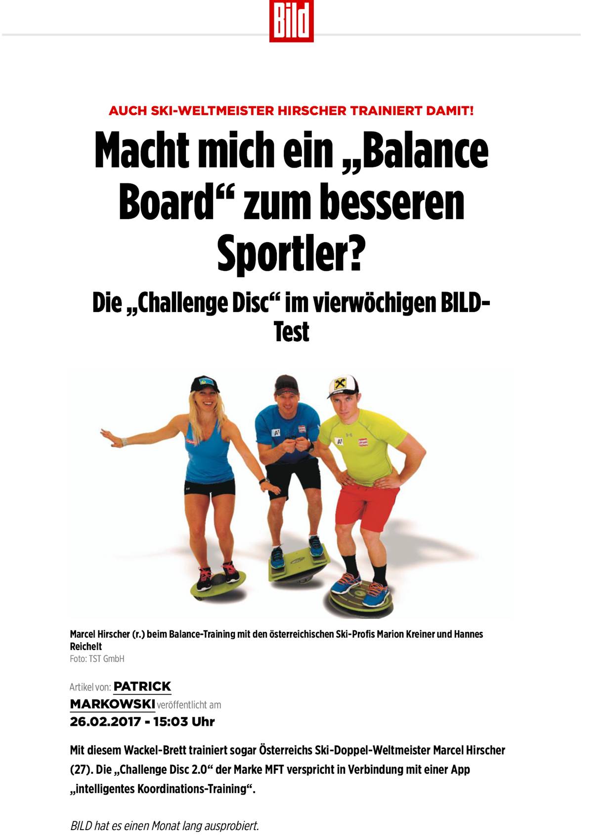 Balance-Board - Bild Zeitung 2017